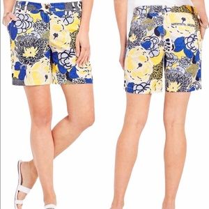 Talbots Floral Print Women's Shorts - Blue, Yellow, White